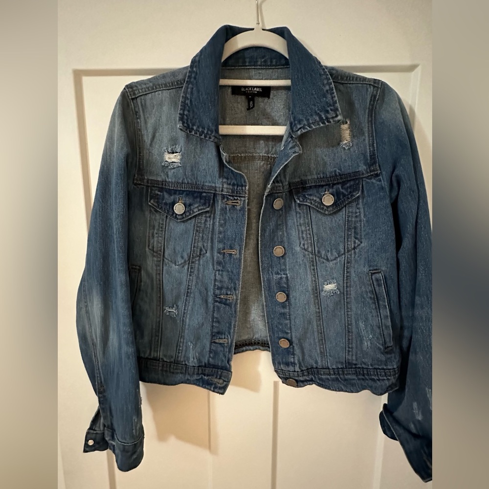 Black Label C'est Toi Destroyed Denim Jacket, Dark Blue Wash